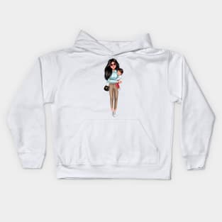 mother with son Kids Hoodie